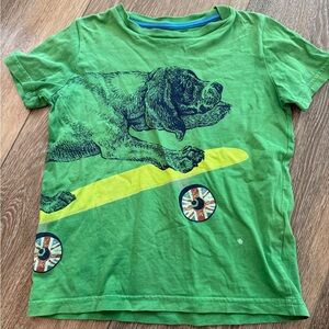 Boden‎ Green and Yellow Short Sleeve Tee dog on skateboard 4/5